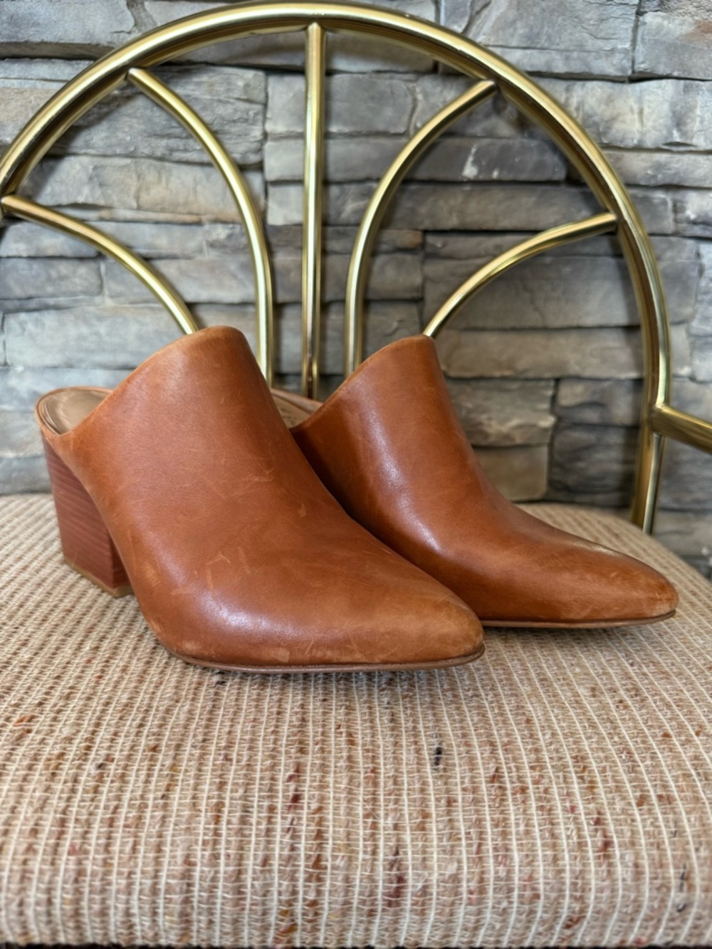 Able Perez Mules Cognac Pointer Toe
